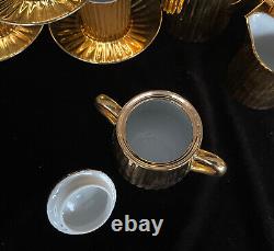Vintage 50s/60s St Kilda Australia Fine China 17 Piece Gold Demitasse Coffee Set