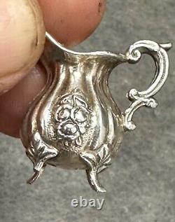 Vintage 5 pc Miniature Sterling Silver Tea Coffee Set Dollhouse Furniture Mini