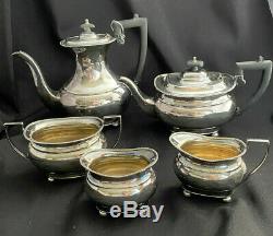 Vintage 5pc E H Parkin Silver Plate Cameo Service Tea Coffee Set Sheffield