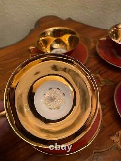 Vintage 6 Cups 6 Saucers German Bavaria Tirschenreuth Porcelain Coffee Set