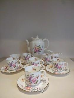 Vintage 6 Place Royal Crown Derby'posies' Coffee Set Circa 1967 Pristine Con