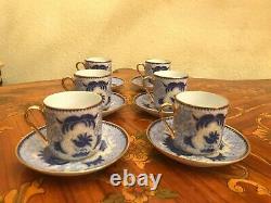 Vintage 6 cups 6 Saucers Arabia Finland Porcelain Coffee Set