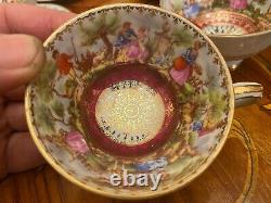 Vintage 6 cups 6 Saucers Germany Bavaria Rococo Porcelain Coffee Set