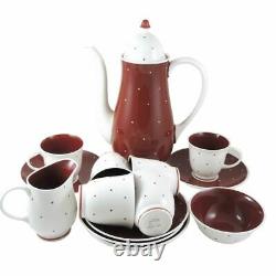 Vintage 6 person Susie Cooper 1950-1966 Polka Dot Coffee Set