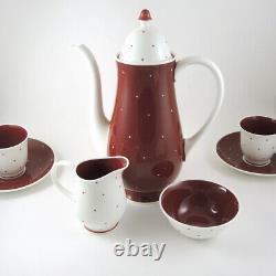 Vintage 6 person Susie Cooper 1950-1966 Polka Dot Coffee Set