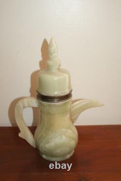 Vintage 7 Pc ONYX GEMSTONE Coffee Teapot with Six Cups