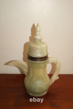 Vintage 7 Pc ONYX GEMSTONE Coffee Teapot with Six Cups