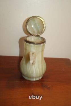Vintage 7 Pc ONYX GEMSTONE Coffee Teapot with Six Cups