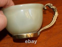 Vintage 7 Pc ONYX GEMSTONE Coffee Teapot with Six Cups