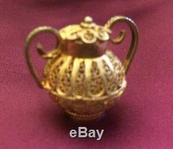 Vintage 7-Piece Miniature Filigree Tea & Coffee Set & Tray