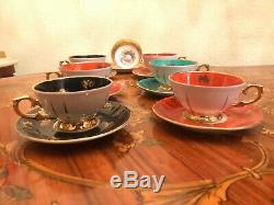 Vintage 7 cups 7 Saucer German Bavaria Porcelain Coffee Set