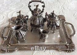 Vintage 925 sterling silver miniature tea service/coffee set On 925 Silver Tray