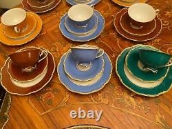 Vintage 9 Cups 9 Saucers 9 Cake Plates German V&B Lettin Porcelain Coffee Set