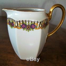 Vintage ANDRE FRANCOIS LIMOGES HANDPAINTED COFFEE SET for 9 withDEMITASSE CUPS