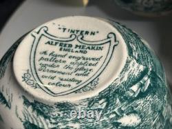 Vintage Alfred Meakin Coffee Tea Set Tintern Hand Engraved Transferware England
