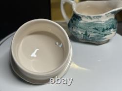 Vintage Alfred Meakin Coffee Tea Set Tintern Hand Engraved Transferware England