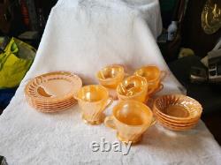 Vintage Anchor Hocking Fire King Peach Lustre Tea/Coffee Set/ 25 Pieces