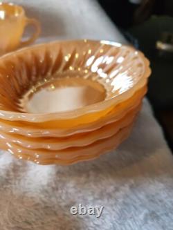 Vintage Anchor Hocking Fire King Peach Lustre Tea/Coffee Set/ 25 Pieces
