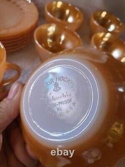 Vintage Anchor Hocking Fire King Peach Lustre Tea/Coffee Set/ 25 Pieces