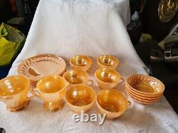 Vintage Anchor Hocking Fire King Peach Lustre Tea/Coffee Set/ 25 Pieces