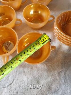 Vintage Anchor Hocking Fire King Peach Lustre Tea/Coffee Set/ 25 Pieces