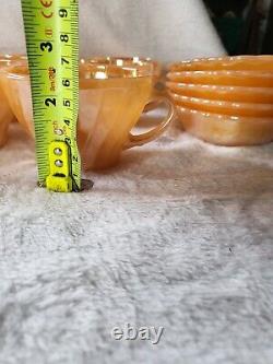 Vintage Anchor Hocking Fire King Peach Lustre Tea/Coffee Set/ 25 Pieces