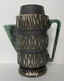 Vintage Andre Loret Sidmouth Pottery Complete Coffee Set with Coffee Pot Stand