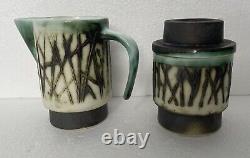 Vintage Andre Loret Sidmouth Pottery Complete Coffee Set with Coffee Pot Stand