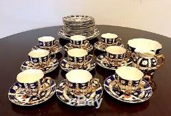 Vintage Antique Aynsley Bone China#6987 Old Imari Coffee Set & Plates(34 pieces)