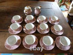 Vintage Antique Bavaria Porcelaine coffee set / 12 demicups & saucers + 2 pieces