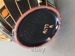 Vintage Antique Gibsons Coffee Set Black Harlequin Lustre Serves 6 Stunning