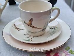 Vintage Antique Royal Doulton The Coppice Coffee Set Pot Milk Jug Pheasant 1942