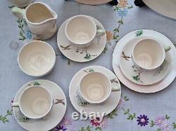 Vintage Antique Royal Doulton The Coppice Coffee Set Pot Milk Jug Pheasant 1942