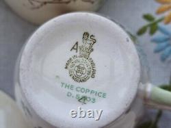 Vintage Antique Royal Doulton The Coppice Coffee Set Pot Milk Jug Pheasant 1942
