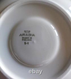 Vintage Arabia Finland EMILIA Set 4 Tea Coffee Cups & Saucers Raija Uosikkinen
