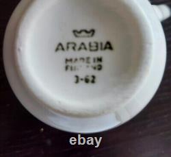 Vintage Arabia Finland EMILIA Set 4 Tea Coffee Cups & Saucers Raija Uosikkinen