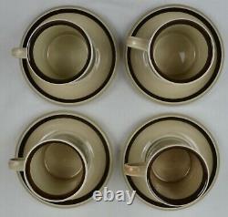 Vintage Arabia Finland Pottery Ruija 4 x Small Coffee Cup & Saucer Set 2