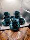 Vintage Arabia Of Finland Dark Green Coffee Cup With Saucer Set 17 Pieces