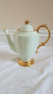 Vintage Art Deco Hammersley And Co Tea Set Pale Green And Gold Guilded Design