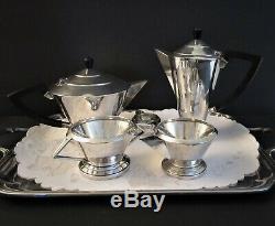 Vintage Art Deco Silver Plate (EPNS) Tea & Coffee Set 4 piece