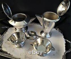 Vintage Art Deco Silver Plate (EPNS) Tea & Coffee Set 4 piece