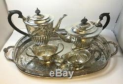 Vintage Art Deco Silver Plated Tea/Coffee Set 5 Items E H PARKIN & Co c1920-1930