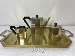Vintage Art Deco Tea & Coffee Set with Tray Geometric Design