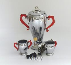 Vintage Art Deco Ul La Belle Silver Company Chrome Coffee Percolator Set