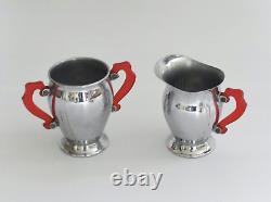 Vintage Art Deco Ul La Belle Silver Company Chrome Coffee Percolator Set