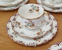 Vintage Aynsley Bone China 34 Piece Tea Set, Tea Pot, Cup, Saucer, Floral Flower