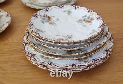 Vintage Aynsley Bone China 34 Piece Tea Set, Tea Pot, Cup, Saucer, Floral Flower