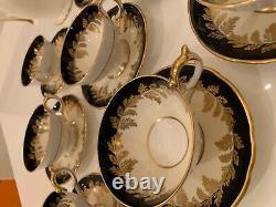 Vintage Aynsley Tea /Coffee Set for 8 Cobalt/ blue/gold/white. England