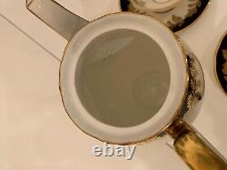 Vintage Aynsley Tea /Coffee Set for 8 Cobalt/ blue/gold/white. England