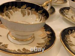 Vintage Aynsley Tea /Coffee Set for 8 Cobalt/ blue/gold/white. England